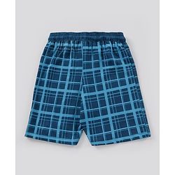 Pine Kids Biowash Half Sleeves Tee & Shorts Nightwear Set Football & Checks Print - Orange Blue
