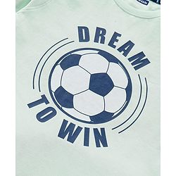 Pine Kids Biowash Half Sleeves Tee & Shorts Nightwear Set Football & Checks Print - Light & Navy Blue