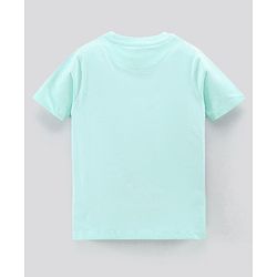 Pine Kids Half Sleeves Biowashed Night Suit Text Print - Sky Blue