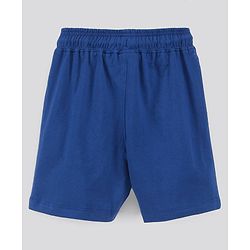 Pine Kids Biowash Half Sleeves Tee & Shorts Nightwear Text Print - Orange Blue