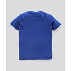 Pine Kids Biowashed Half Sleeves Night Suit Text Print - Royal Blue Yellow