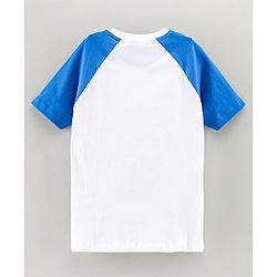 Pine Kids Biowashed Raglan Sleeves Tee & Shorts Text Print - White Light Green