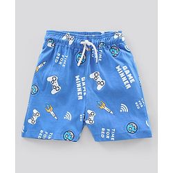 Pine Kids Biowash Half Sleeves Night Suit Game Winner Print - Light Blue