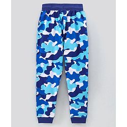 Pine Kids Half Sleeves Biowashed Night Suit Camo Print - Blue