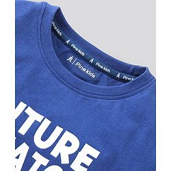 Pine Kids Half Sleeves Biowash T-Shirt & Shorts Nightwear Set Multi Print - Blue White