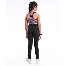 Pine Active Full Length Text Printed Leggings -  Black