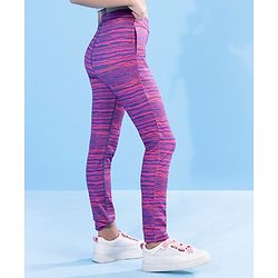 Pine Active Full Length Stripe Leggings - Pink Purple