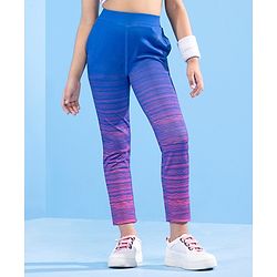 Pine Active Full Length Stripe Leggings HD Print - Blue