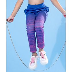 Pine Active Full Length Stripe Leggings HD Print - Blue