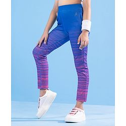 Pine Active Full Length Stripe Leggings HD Print - Blue