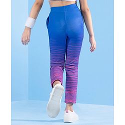 Pine Active Full Length Stripe Leggings HD Print - Blue