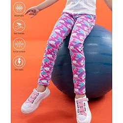Pine Active Full Length Printed Leggings - Pink