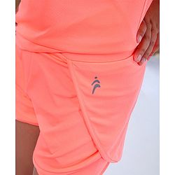 Pine Active Half Sleeves Lycra Top with HD Print and Short Set - Light Orange