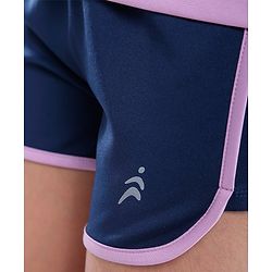 Pine Active Poly Lycra Knit Athleisure Sleeveless Top & Bottom Set Balls Printed - Purple Blue