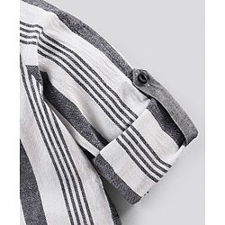 Pine Kids Full Sleeves Stripe Shirt Softener Wash - White