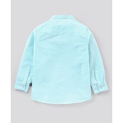 Pine Kids Full Sleeves Striped Shirt Half Button Placket Softner Wash - Blue