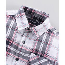 Pine Kids Full Sleeves Checked Cotton Linen Fabric Shirt - Multicolor