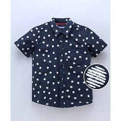 Pine Kids Half Sleeves Shirt All Over Print- Blue