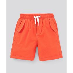 Pine Kids Biowash Shorts With Drawstring - Orange