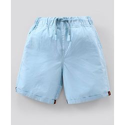 Pine Kids Solid Shorts with Softener Wash - Aqua
