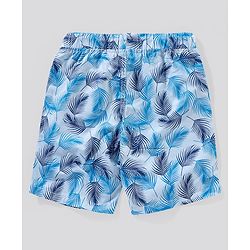 Pine Kids Mid Thigh Shorts with Softner Wash Leaf Tree - Blue