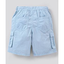 Pine Kids Cargo Checks Shorts Softener Wash - Blue