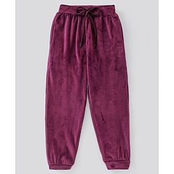 Pine Kids Full Sleeves Velour Set with Hoodie and Trouser - Purple
