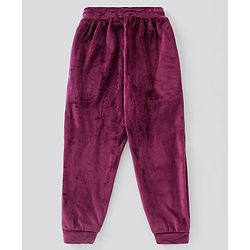 Pine Kids Full Sleeves Velour Set with Hoodie and Trouser - Purple