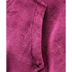 Pine Kids Full Sleeves Velour Set with Hoodie and Trouser - Purple