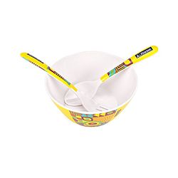 Pine Kids Melamine Bowl With Fork And Spoon Yellow - Pack Of 3