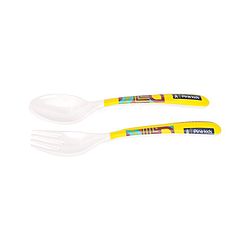 Pine Kids Melamine Bowl With Fork And Spoon Yellow - Pack Of 3