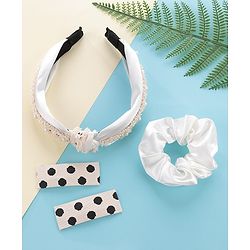 Pine Kids Hair Accessories Combo Set Pack of 3 - White