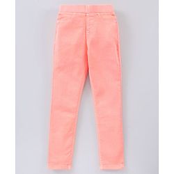 Pine Kids Full Length OD Jegging With Enzyme Softner Wash - Peach
