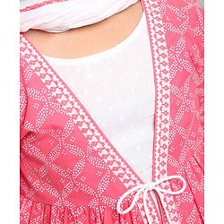 Pine Kids Printed Indo Western Ethnic Set - Pink
