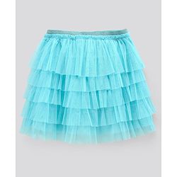 Pine Kids Above Knee Length Mesh Layer Skirt - Blue