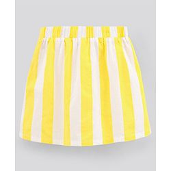 Pine Kids Above Knee Length Softener Washed Skirt Stripes Print - Yellow