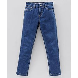 Pine Kids Enzyme Wash Full Length Denim Jeans - Dark Blue