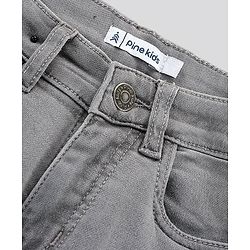Pine Kids Full Length Denim Jeans With Enzyme Wash - Grey