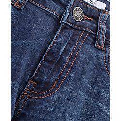Pine Kids Full Length Denim Jeans Enzyme Washed with Whiskers - Medium Blue