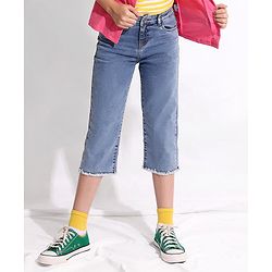 Pine Kids Capri Length Enzyme Wash Jeans - Light Blue