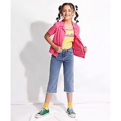Pine Kids Capri Length Enzyme Wash Jeans - Light Blue