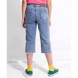 Pine Kids Capri Length Enzyme Wash Jeans - Light Blue