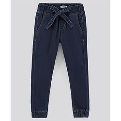 Pine Kids Full Length Solid Joggers - Dark Blue