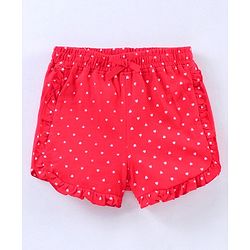 Pine Kids Mid Thigh Organic Cotton Biowashed Shorts Pack of 2 - Red Green
