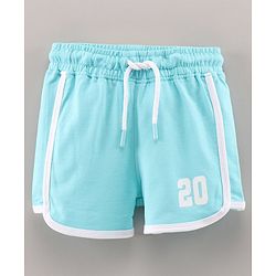 Pine Kids Knee Length Solid Color Shorts with Organic Cotton and Biowash - Blue Pink