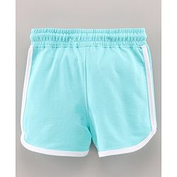 Pine Kids Knee Length Solid Color Shorts with Organic Cotton and Biowash - Blue Pink