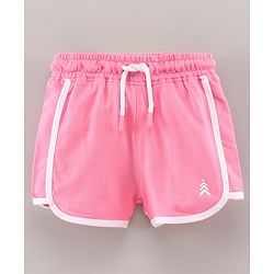 Pine Kids Knee Length Solid Color Shorts with Organic Cotton and Biowash - Blue Pink