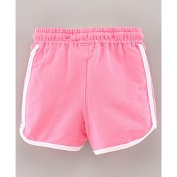 Pine Kids Knee Length Solid Color Shorts with Organic Cotton and Biowash - Blue Pink