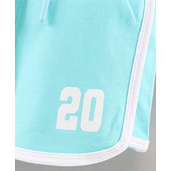Pine Kids Knee Length Solid Color Shorts with Organic Cotton and Biowash - Blue Pink