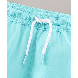 Pine Kids Knee Length Solid Color Shorts with Organic Cotton and Biowash - Blue Pink